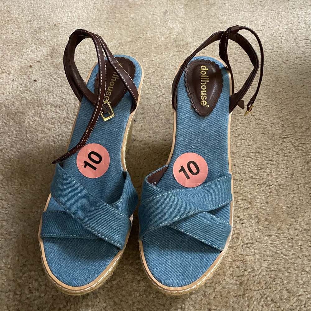 Denim wedges